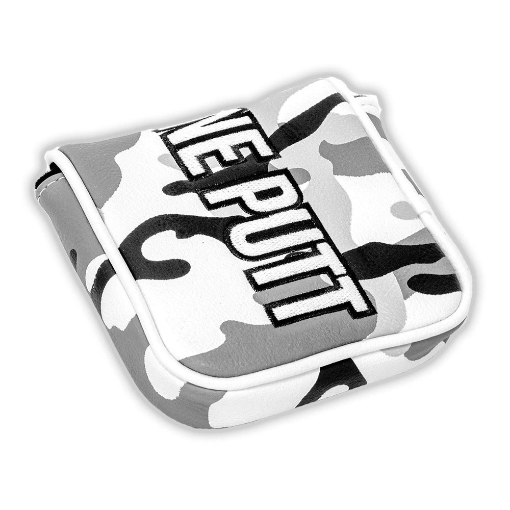 CMC Design Golf Mallet Head Cover - Custom Embroidered Golf Driver - Premium Faux Leather, Beautiful Design Elements & Soft Protective Lining Great Fit for Any Mallet & Golfer (Snow Camo)