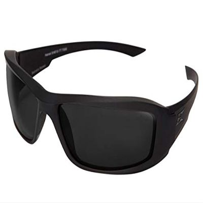 Edge Eyewear TXH716VS-TT Hamel Thin Temple - Soft-Touch Matte Black Frame/Polarized Smoke Vapor Shield Lenses