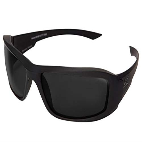 Edge Eyewear TXH716VS-TT Hamel Thin Temple - Soft-Touch Matte Black Frame/Polarized Smoke Vapor Shield Lenses