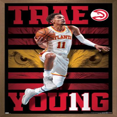 NBA Atlanta Hawks - Trae Young 20 Wall Poster, 22.4L" x 14.7W", Bronze Framed Version