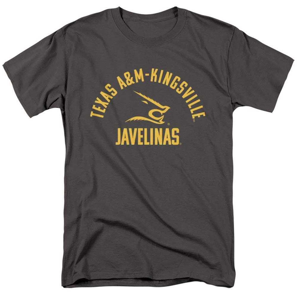 Texas A&M University-Kingsville Official One Color Javelinas Logo Unisex Adult T-Shirt, Charcoal, 5X-Large