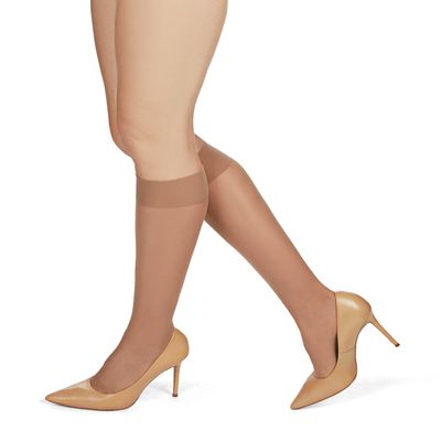 MeMoi Women's Completely Opaque Knee Highs Honey One Size