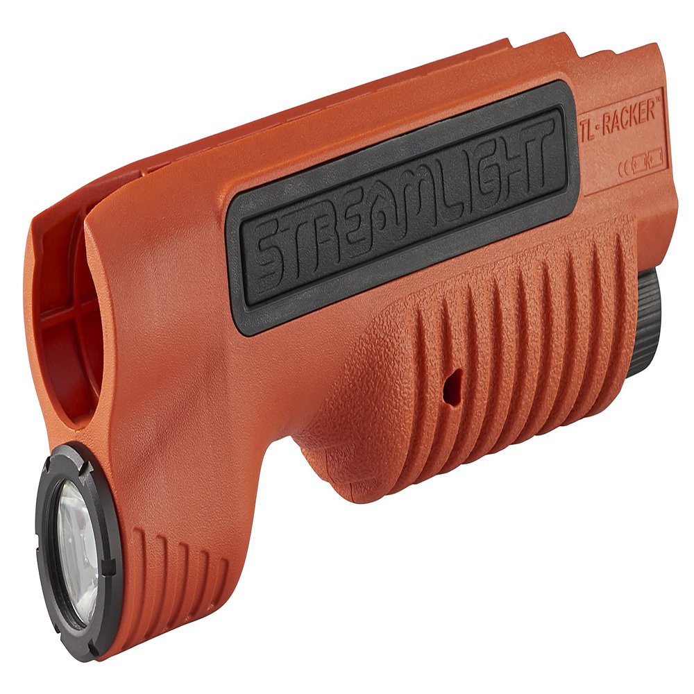 Streamlight 69611 TL-Racker 1,000 Lumen 20,000-Candela Tactical Integrated Forend Weapon Light with Ambidextrous Controls for Remington 870 Only with Non-Rechargeable Batteries, Orange