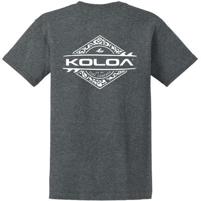 Joe's USA Koloa Surf Diamond Thruster Surfboards Heavy Cotton Tee -2XL, Tall-Dark Heather Grey