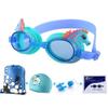 5pcs Cartoon Kids Swimming Goggles with Nose Cover Earplug Swim Cap Anti Fog No Leaking for Girls Boys 5-14Y view 1