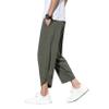 Mens Harem Pants Patchwork Baggy Capri Pants Elastic Waist Japanese Shorts view 2
