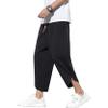 Mens Harem Pants Patchwork Baggy Capri Pants Elastic Waist Japanese Shorts view 1