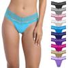 Pmrxi Cotton Thong for Women Panties Width 2.76inch(7cm) Lace Waistband Thongs For Woman Tangas Underwear Pack 10 Size Medium view 1