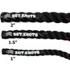 SGT KNOTS Twisted Battle Jump Rope - Weighted Strength Training Jump Rope for Fitness, Crossfit, Battling (2" x 10ft, Black with Red Tracer) view 4