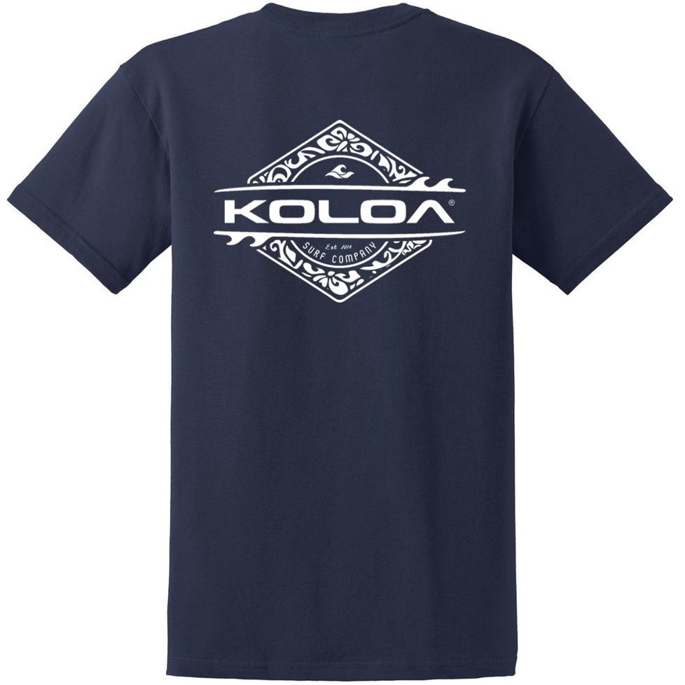 Joe's USA Koloa Surf Diamond Thruster Surfboards Heavy Cotton Tee -2XL, Tall-Navy