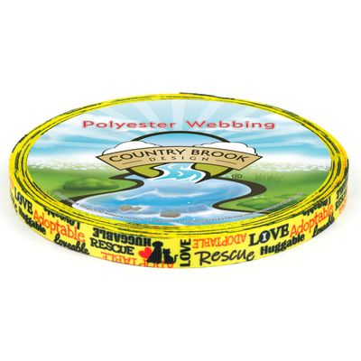 Country Brook Design - Yellow Loveable Rescue Photo Quality Polyester (1/2 Inch, 50 Yards)