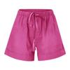 Maryia Womens Casual Shorts Pants with Pockets Summer Beach Solid Drawstring Elastic Waist Comfy Cotton Linen Shorts Hot Pink view 3