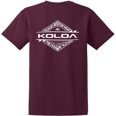 Joe's USA Koloa Surf Diamond Thruster Surfboards Heavy Cotton Tee -XL,Tall-Athletic Maroon