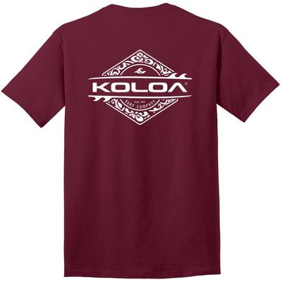 Joe's USA Koloa Surf Diamond Thruster Surfboards Heavy Cotton Tee -2XL, Tall-Cardinal