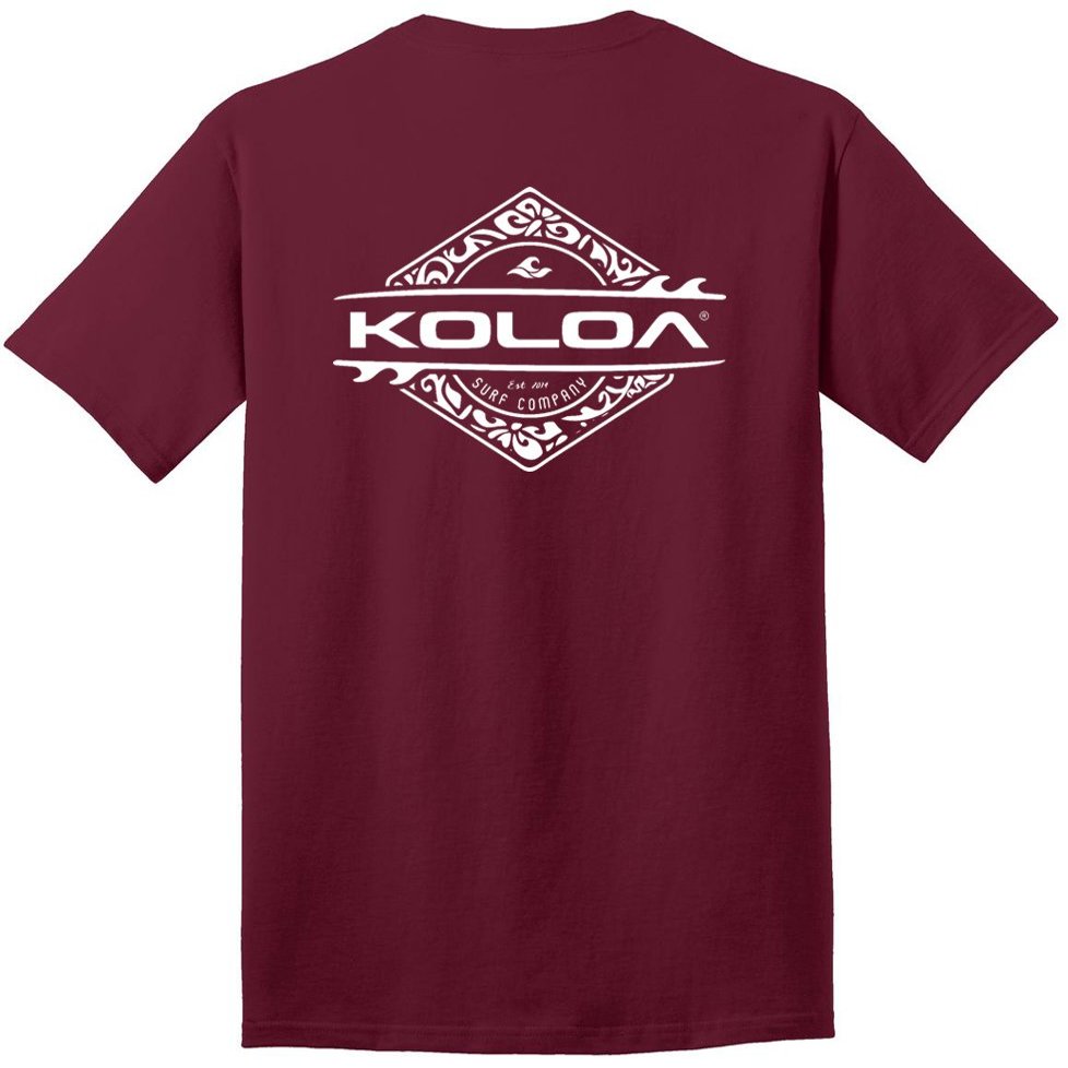 Joe's USA Koloa Surf Diamond Thruster Surfboards Heavy Cotton Tee -2XL, Tall-Cardinal
