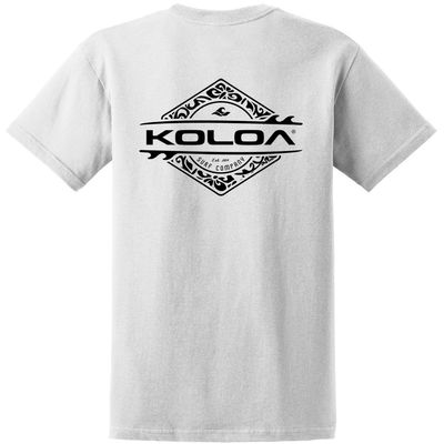 Joe's USA Koloa Surf Diamond Thruster Surfboards Heavy Cotton Tee -2XL, Tall-White