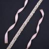 WEZTEZ Crystal Bridal Belt Sash Handmade Wedding Sash with Rhinestones Pearl Belt for Wedding Dress Gown (Gold-blush) view 2