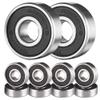 10Pcs x 608 RS ABEC 9 High-Carbon Chromium Bearing Steel Ball Skateboard Bearing 8mm x 22 mm x 7mm for Skateboards, Longboards, Inline Skates, Roller Skates, Spinners, Double Shielded view 1