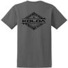 Joe's USA Koloa Surf Diamond Thruster Surfboards Heavy Cotton T-Shirt, XX-Large Tall, Charcoal - Black Logo view 1