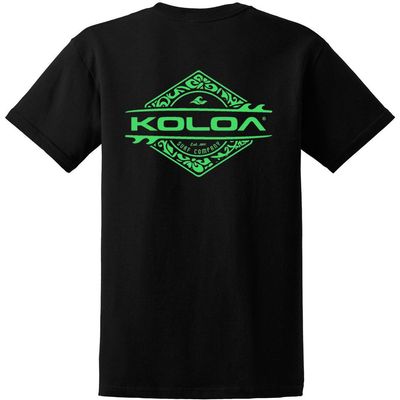 Joe's USA Koloa Surf Diamond Thruster Surfboards Heavy Cotton Tee -XL,Tall-Black