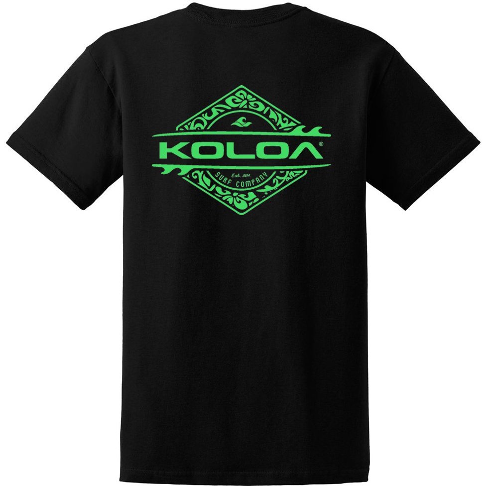 Joe's USA Koloa Surf Diamond Thruster Surfboards Heavy Cotton Tee -XL,Tall-Black