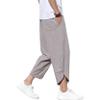 Mens Harem Pants Patchwork Baggy Capri Pants Elastic Waist Japanese Shorts view 2