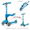 Kicknroll Kids Kick Scooter 2-in-1 Light Up 3 Wheel Scooters with 4 Levels Adjustable Handlebar, Foldable Seat, Widen No-Slip Deck for Girls & Boys Ages 3-8 Years Old view 3