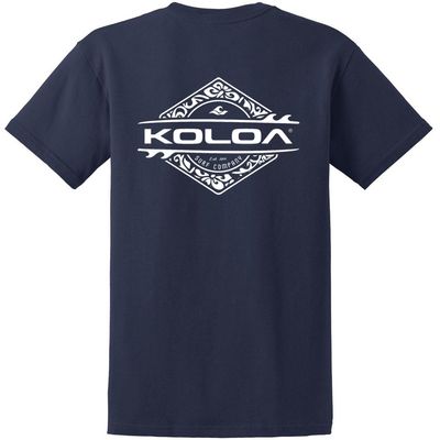 Joe's USA Koloa Surf Diamond Thruster Surfboards Heavy Cotton Tee -XL,Tall-Navy