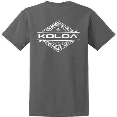 Joe's USA Koloa Surf Diamond Thruster Surfboards Heavy Cotton Tee - XX - Large Tall - Charcoal