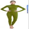 Full Bodysuit With Zipper Helper Womens Costume Without Hood and Gloves Socks Spandex Zentai Unitard (Medium, Olive Green)