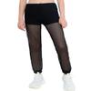 YONGHS Kids Girls Mesh Sweatpants Sports Long Athletic Pants High Waisted Casual Jogger Trackpants Black 8 view 4