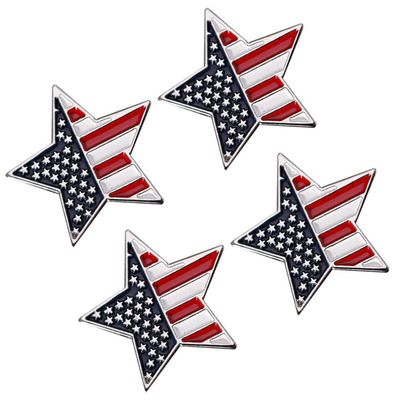 BESTOYARD 4 Pcs Brooch Crystal Brooch Flag Pins Lapel Pin Crystal Pendants Trendy Jewelry Five- Clothing Labels Independence Day Party Favors Enamel Pin Alloy Bag