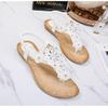Dizadec Sandals for Women Flat, Women's Summer Beach Bohemia Flip Flops T-Strap Flat Sandals Comfort Walking Shoes view 3