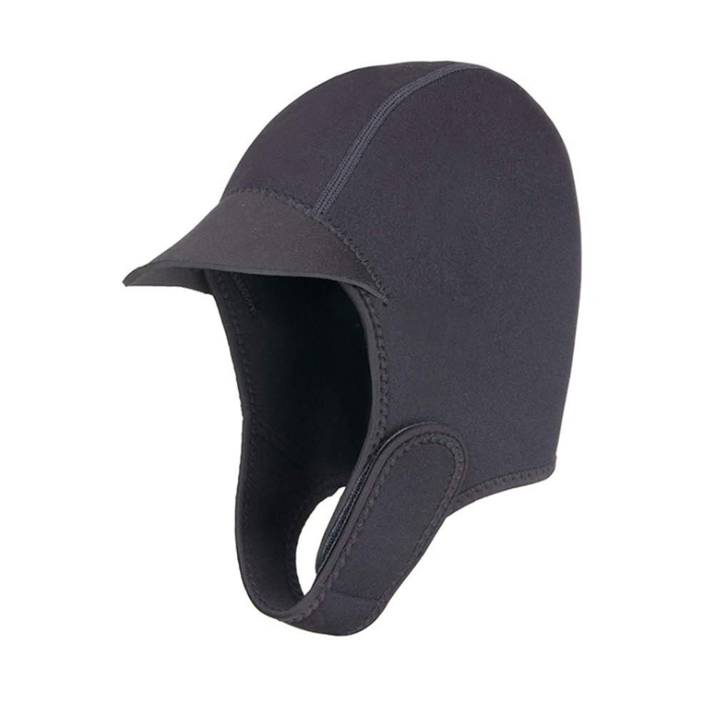 Wetsuit Hood with Wide Brim & Adjustable Chin Strap 2mm Neoprene Thermal Diving Hood Quick Dry Peaked Cap Sun Protection Surfing Snorkeling Cap Swimming Cap