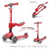 Kicknroll Kids Kick Scooter 2-in-1 Light Up 3 Wheel Scooters with 4 Levels Adjustable Handlebar, Folding Seat, Extra Wide No-Slip Deck for Girls Boys Ages 3-8 Years Old Max 110 Lbs view 2