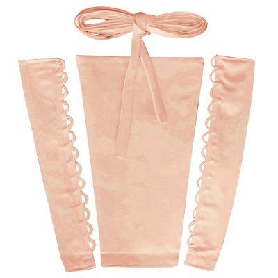 QRBTSCL Women's Wedding Dress Zipper Replacement Adjustable Fit Satin Corset Back Kit Lace up for Prom Dress Blush 14 Inches