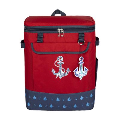 Anemoss Anchor Cooler Bag, Zippered Heat Insulated Bag, Food Delivery Bag, Large Waterproof Lightweight Food Carrying Case, Portable Cooler Bag for Grocery Storage, Outdoor Travel Camping, Red