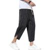 Mens Harem Pants Patchwork Baggy Capri Pants Elastic Waist Japanese Shorts view 2