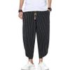 Mens Harem Pants Patchwork Baggy Capri Pants Elastic Waist Japanese Shorts view 4