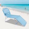 Old Bahama Bay Folding Camping Beach Cot with Pillow,4-Positions Folding Recliner Lounger Bed for Camping/Travel/Beach/Hiking/Patio,Supports 250LBS, Blue view 2
