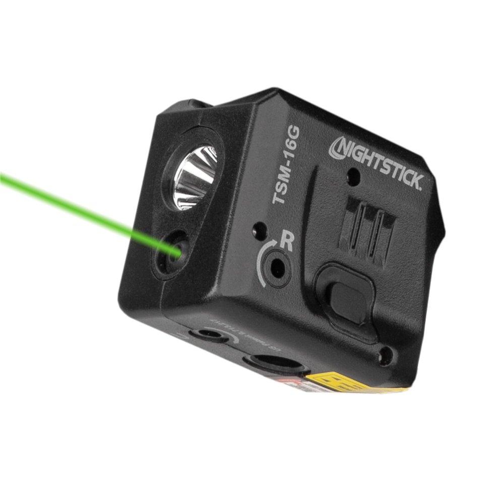 Nightstick TSM-16G 150-Lumen Rechargeable Tactical Light w/Green Laser Sight - IP-X4 Water-Resistant Handgun Lights for Springfield Armory Hellcat