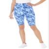 Woman Within Plus Size Stretch Cotton Bike Short - 6X, Blue Tie Dye view 1