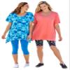 Woman Within Plus Size Stretch Cotton Bike Short - 6X, Blue Tie Dye view 4