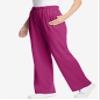 Woman Within Plus Size Tall 7-Day Knit Wide-Leg Pull-On Pants - 5X, Raspberry view 3