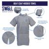 SWELL Wakesurf - Boat Coat - Hooded Microfiber Beach Towel - Surfing Changing Hoody (Large Grey) view 4