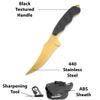Snake Eye Tactical 9" Full Tang Tactical Knife with Sharpener & ABS Plastic Sheath (Gold) view 3