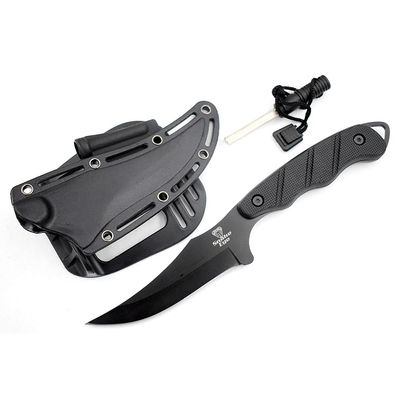 Snake Eye Tactical 9" Full Tang Tactical Knife with Sharpener & ABS Plastic Sheath (Black)