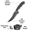 Snake Eye Tactical 9" Full Tang Tactical Knife with Sharpener & ABS Plastic Sheath (Black) view 3