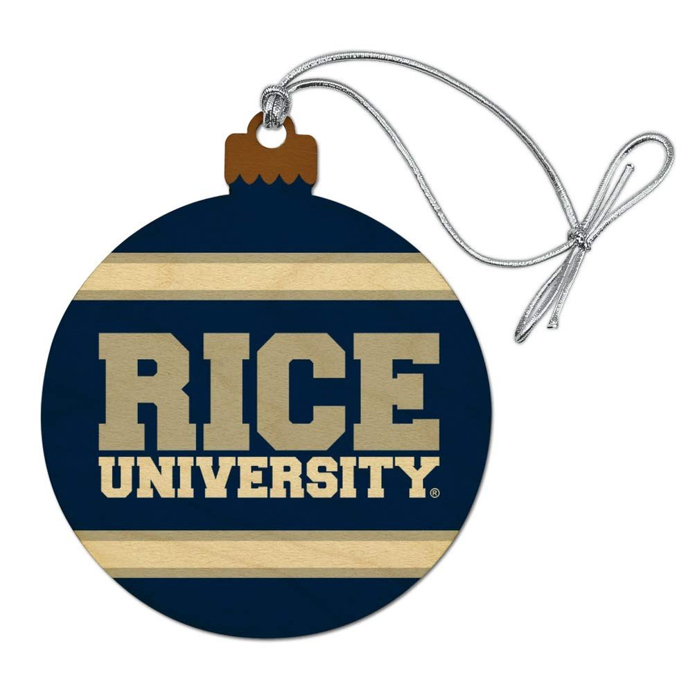 GRAPHICS & MORE Rice University Stripes Wood Christmas Tree Holiday Ornament