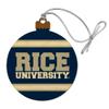 GRAPHICS & MORE Rice University Stripes Wood Christmas Tree Holiday Ornament view 1